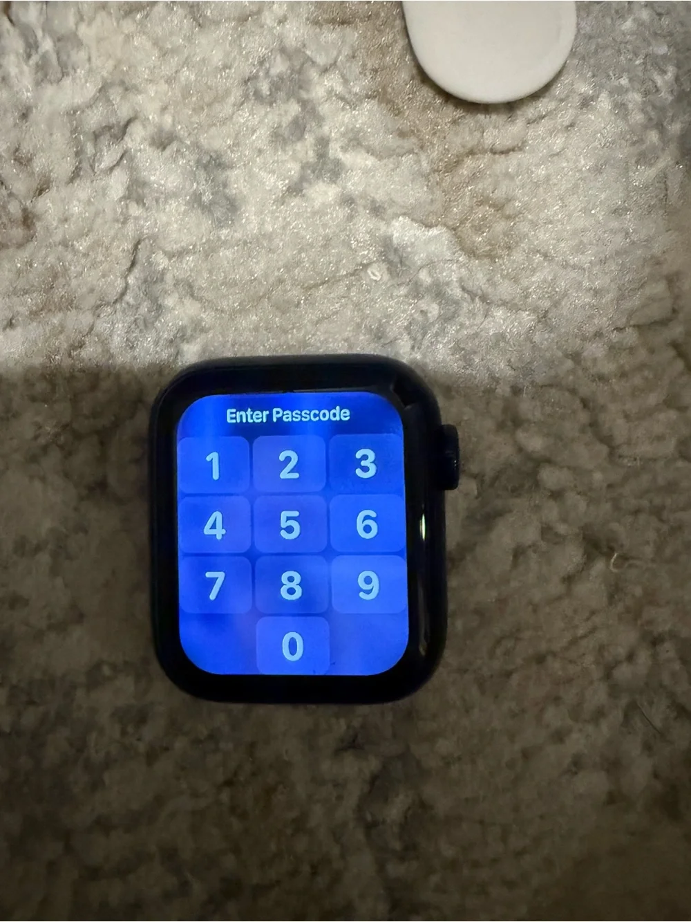 Apple Smartwatch with Blue Display and Black Case